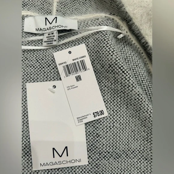 Magaschoni White and Black Grid Cardigan - Picture 4 of 4